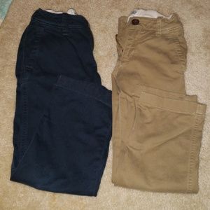 A&F KIDS Khaki Tan and Navy Pants size 5/6